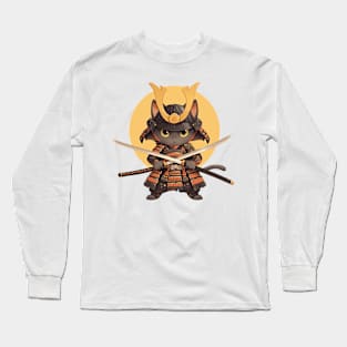 samurai cat Long Sleeve T-Shirt